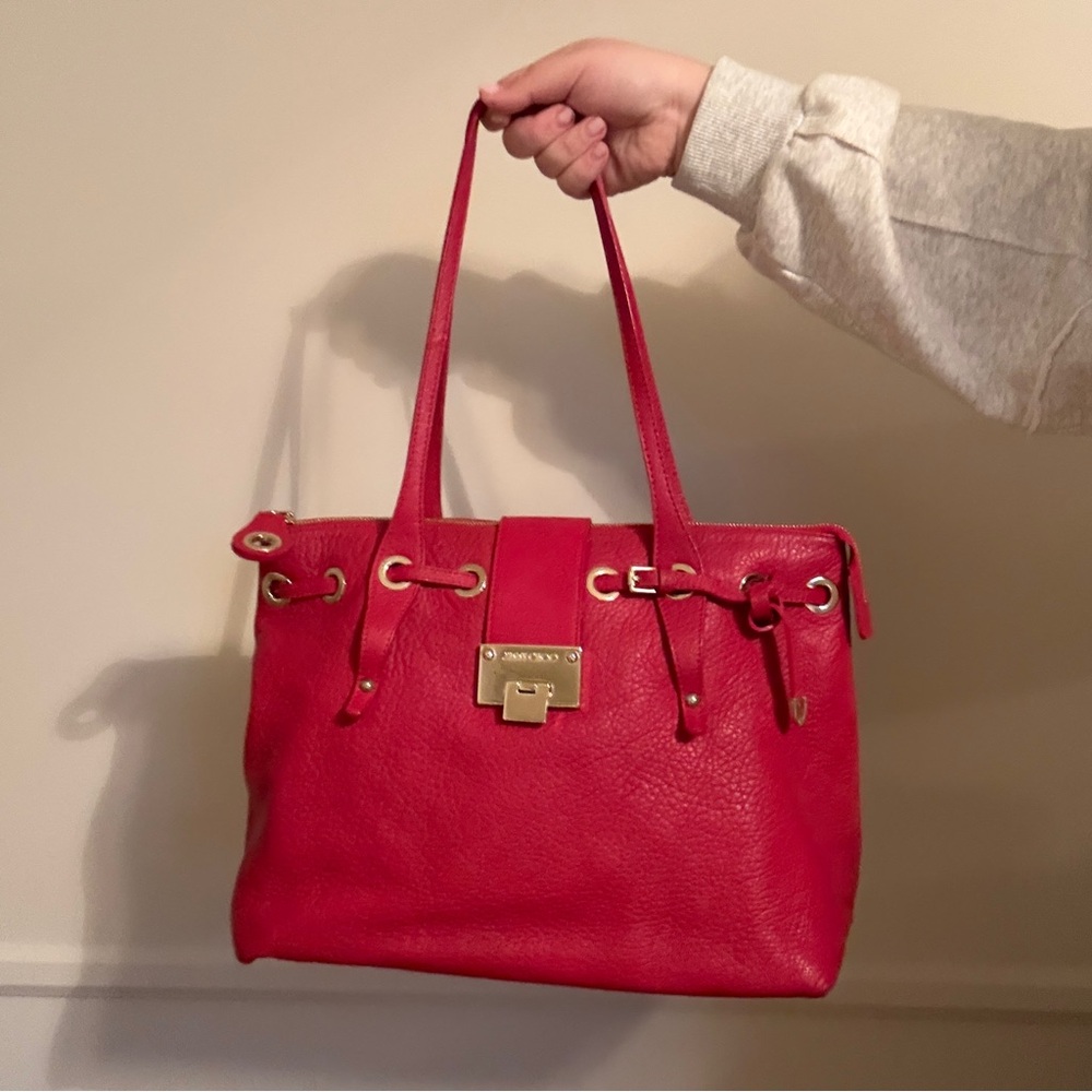 Jimmy Choo Rhea Red Leather Shopper with Dustbag